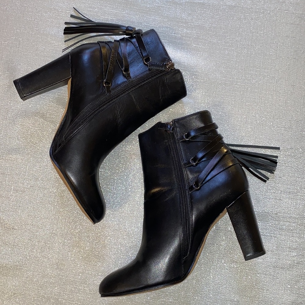 Black Leather Booties